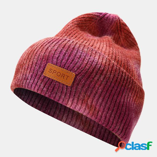 Unisex Core-spun Yarn Elastic Knitted Tie-dye Hat Fashion