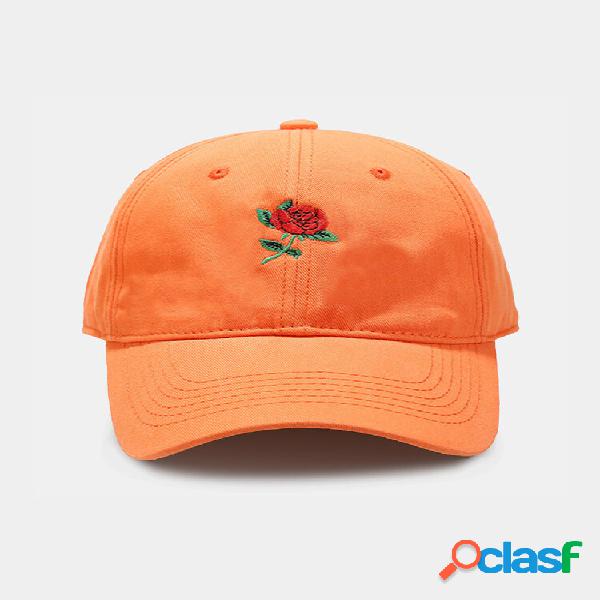 Unisex Cotton Rose Embroidery Fashion Hunting Blazing Orange