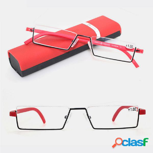 Unisex Portable Rectangular Half Lower Frame Reading Glasses