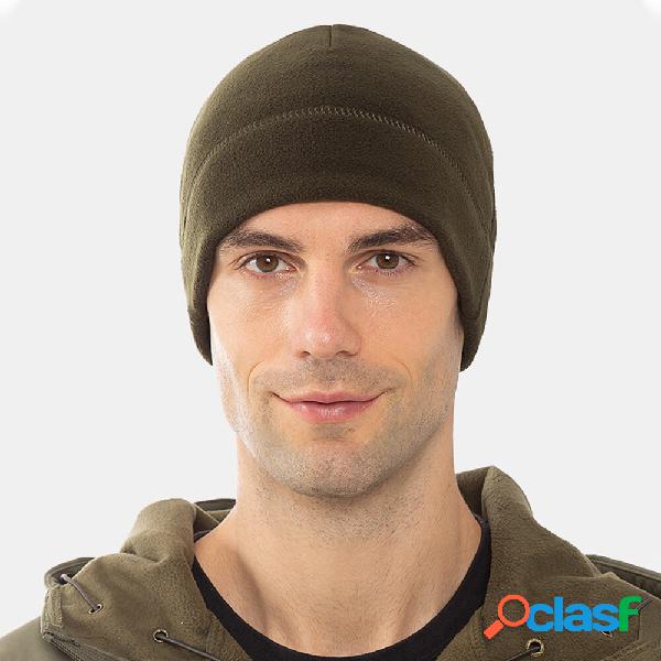 Unisex Solid Color Cold Protection Warmth Polar Fleece Hat