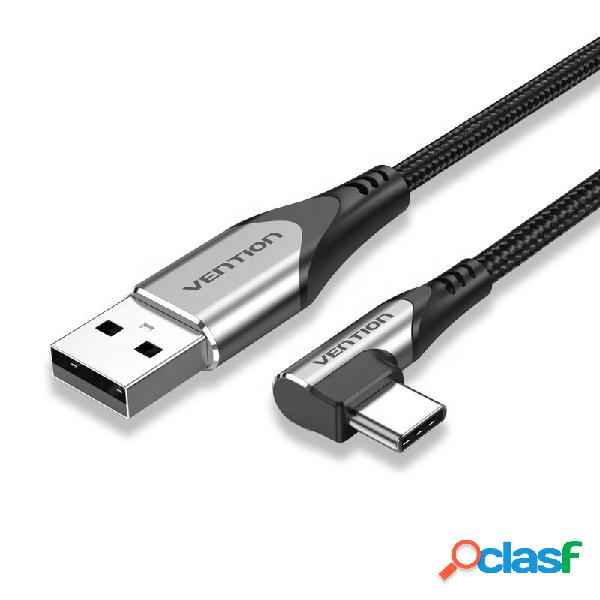 VENTION USB-C Cable 3A 90 Degrees Elbow Fast Charging Data