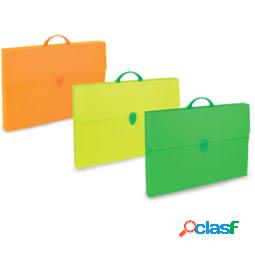 Valigetta Polionda Fluo - 28x39cm - dorso 8cm - colori