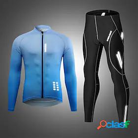 WOSAWE Mens Cycling Jersey with Tights Long Sleeve Road Bike
