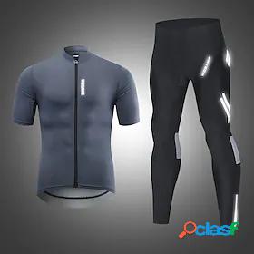 WOSAWE Mens Cycling Jersey with Tights Short Sleeve Mountain