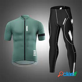 WOSAWE Mens Cycling Jersey with Tights Short Sleeve Road