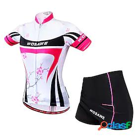 WOSAWE Womens Cycling Jersey with Skirt Short Sleeve