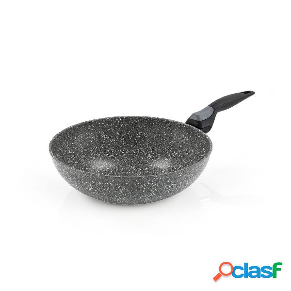 Wok saltapasta in alluminio e acciaio rivestimento marmo
