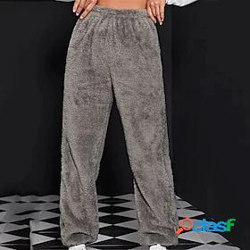 Womens 1 pc Pajamas Bottom Plush Casual Comfort Plain