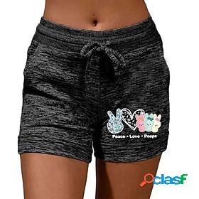 Womens Casual / Sporty Athleisure Drawstring Print Shorts