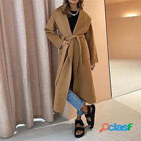 Womens Coat Fall Winter Street Daily Long Coat Warm Regular