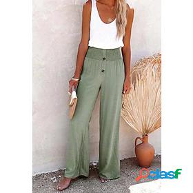 Womens Fashion Wide Leg Elastic Waist Culottes Wide Leg