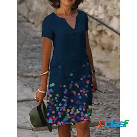 Womens Knee Length Dress A Line Dress Green Blue Black Short