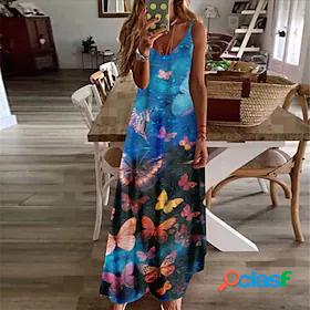 Womens Maxi long Dress A Line Dress Blue Purple Dusty Blue