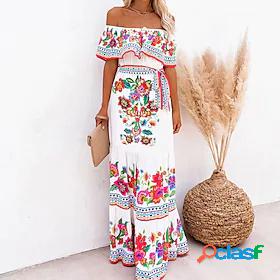 Women's Maxi long Dress Swing Dress White Black Blue Short