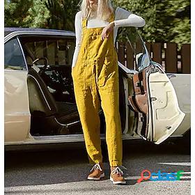 Womens Overall Solid Color Pocket Casual Daily Going out
