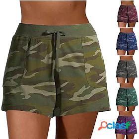 Womens Shorts Pocket Basic Beach Camo Summer Regular Green