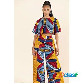 Womens Streetwear Geometric Casual Holiday Two Piece Set