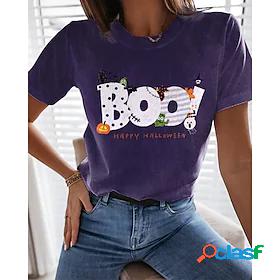 Womens T shirt Abstract Painting Graphic Text Round Neck