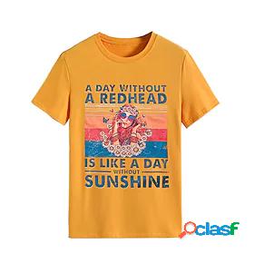 Womens T shirt Floral Theme Portrait Painting Floral Text