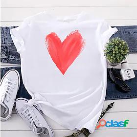 Womens T shirt Valentines Day Couple Graphic Heart Round