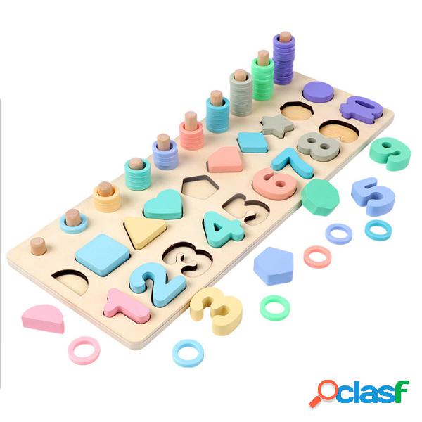 Wooden Magnetic Match Fishing Board Puzzle Toy Set Count