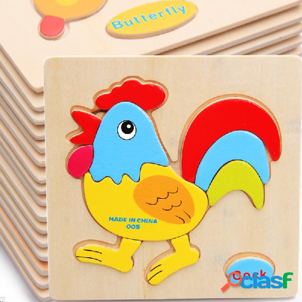 Wooden Puzzle Cute Cartoon Animal Intelligence Kids Early