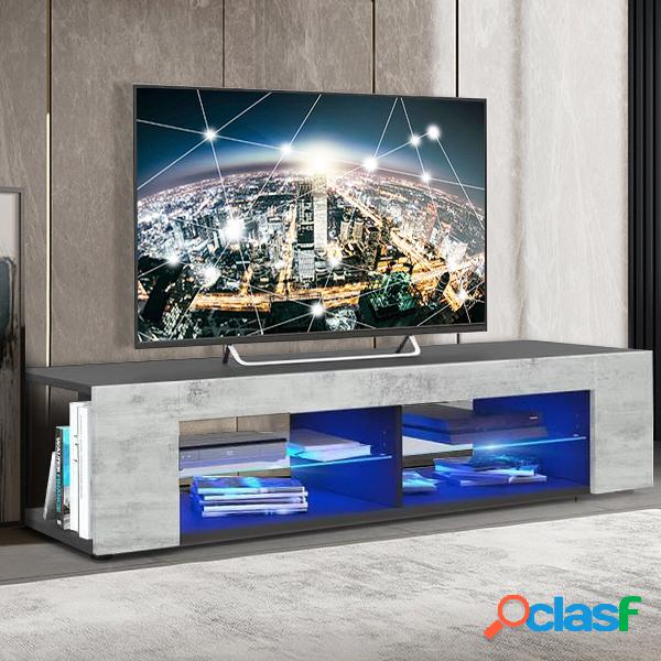 Woodyhome High Gloss TV Stand with LED Lights Modern TV