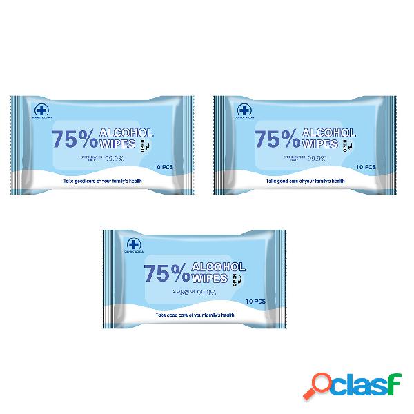 XINQING 3 Packs Of 10Pcs 75% Medical Alcohol Wipes 99.9%