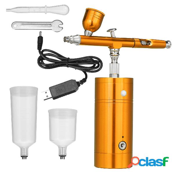 Yellow/Red/Rose Gold Airbrush Air Pump Set Rechargeable