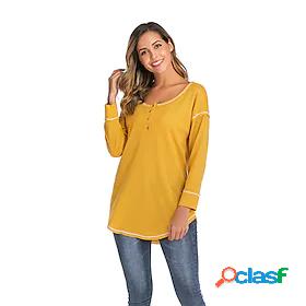 autumn and winter womens top waffle v-neck long-sleeved knit