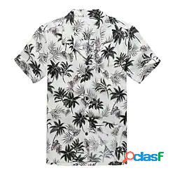 camicia hawaiana da uomo aloha shirt 3xl off white palm tree