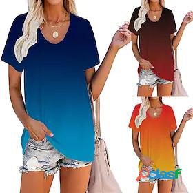 fashion clothing wholesale tie-dye gradient short-sleeved