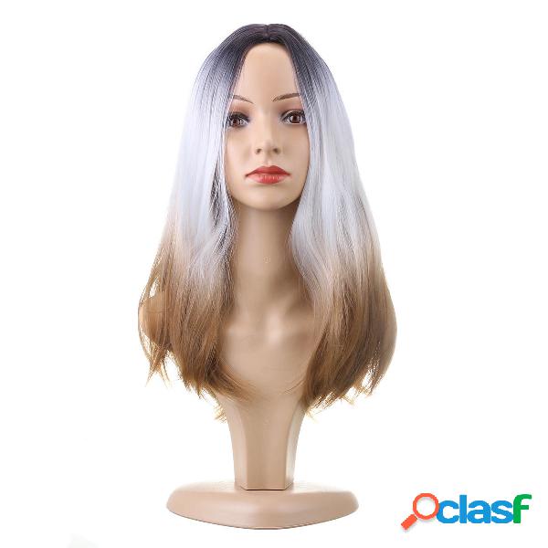 hair 26" 270g Long Synthetic Hair Wig Adjustable Ombre Grey