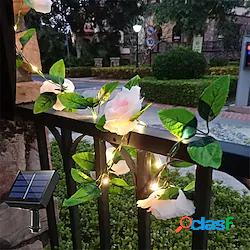 led fiore di rosa appeso luci solari artificiale esterno