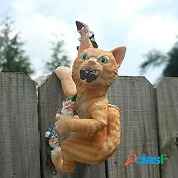 novità gatto che mangia nano statua da giardino figurina in