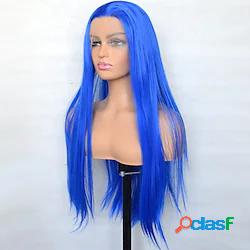 parrucca anteriore in pizzo sintetico blu cosplay di linea