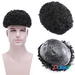 toupee per gli uomini afro ricci parrucca maschile per
