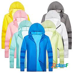 uomo donna upf 50 protezione solare uv zip up felpa con