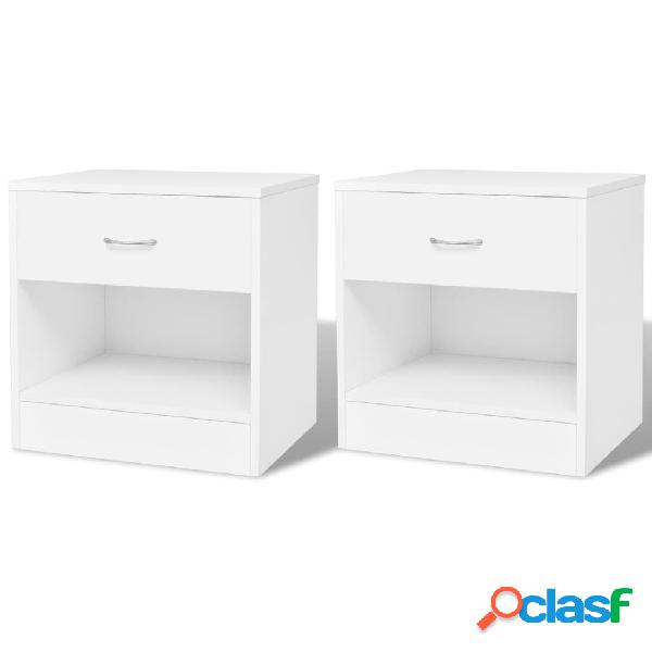 vidaXL 242547 Nightstand 2 pcs with Drawer White