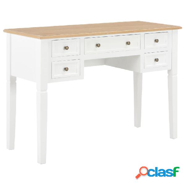 vidaXL 280069 Writing Desk White 109,5x45x77,5 cm Wood