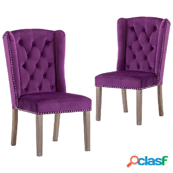 vidaXL 3055865 Dining Chairs 2 pcs Purple Velvet (2x287956)