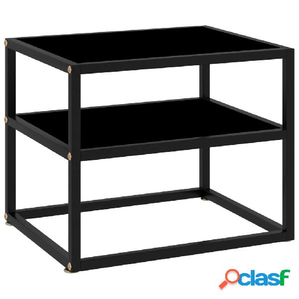 vidaXL 322852 Console Table Black 50x40x40 cm Tempered Glass