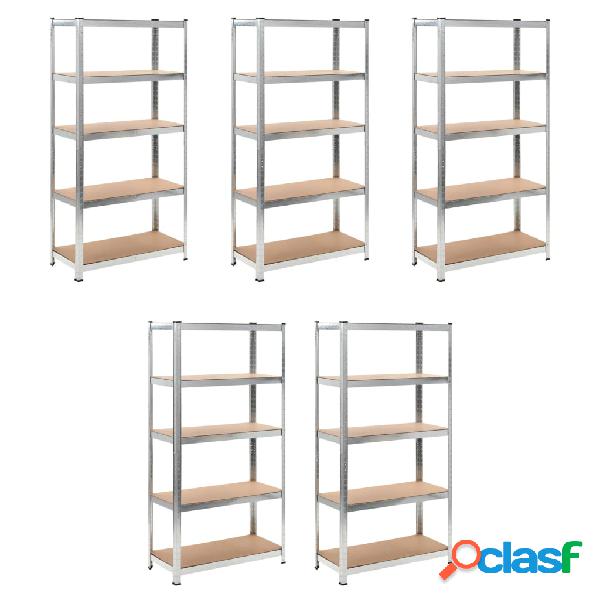 vidaXL 5 pz Scaffale Resistente di Stoccaggio
