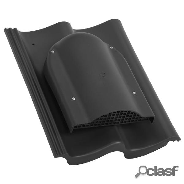 vidaXL Aeratore Piatto per Tetto Nero