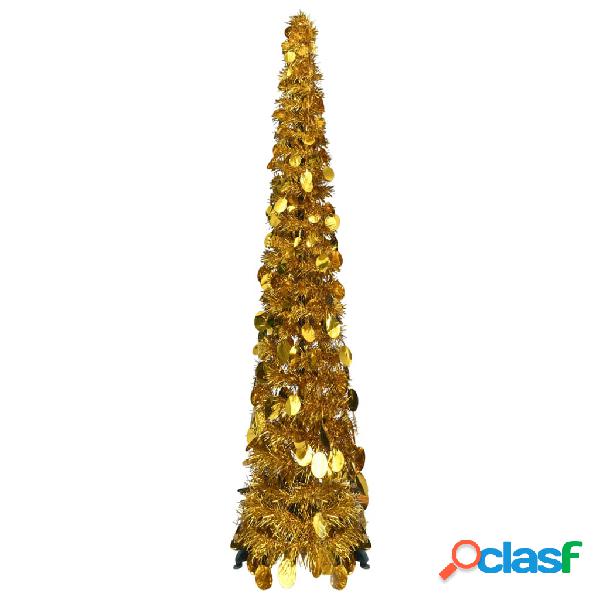 vidaXL Albero di Natale Artificiale Apribile Oro 120 cm PET