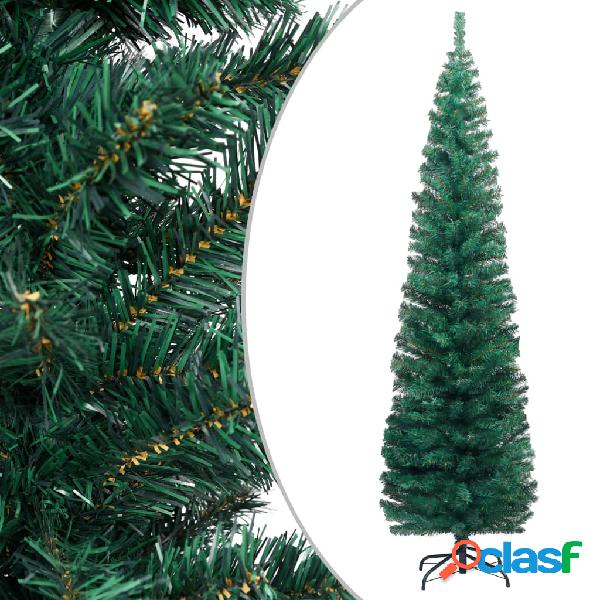 vidaXL Albero di Natale Artificiale Sottile Supporto Verde
