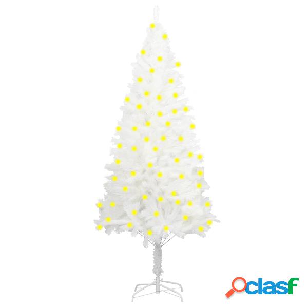 vidaXL Albero di Natale Artificiale con Luci a LED Bianco
