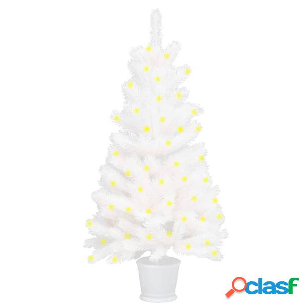 vidaXL Albero di Natale Artificiale con Luci a LED Bianco 90