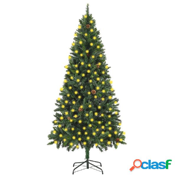 vidaXL Albero di Natale Artificiale con luci a LED e Pigne