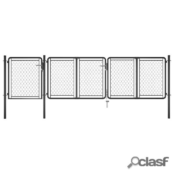 vidaXL Cancello per Giardino in Acciaio 100x395 cm Antracite
